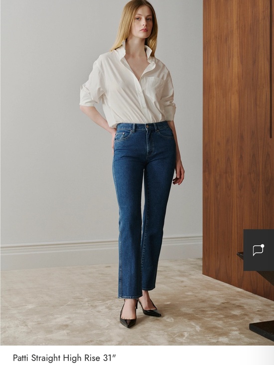 DL1961 Denim - DL1961 Patti Straight High-Rise 31 inch Jeans - Indigo Blue